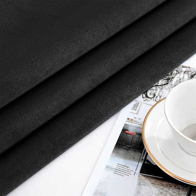 F-CHU Black Tablecloth Thickset Velvet Tablecloth with Beautiful Gold Tassels Vintage Table Cloth for Home Decor Wedding, Party, Banquet and Events 70" Round