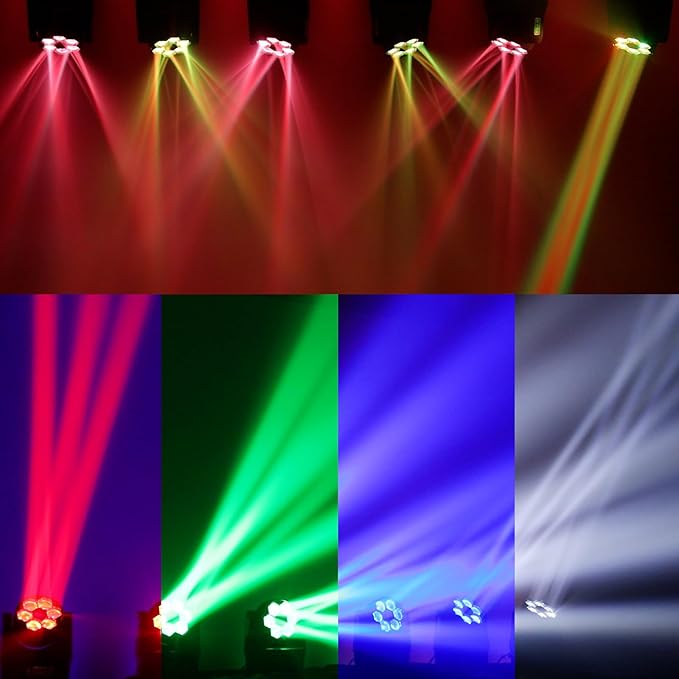 Moving Head Light 6x15W Mini Bee Eye Dj Light RGBW 4in1 LED Stage Lighting Rotate Beam Effect DMX512 Sound Activated for dj bar Parties Wedding Bar Church Show 2 Pack