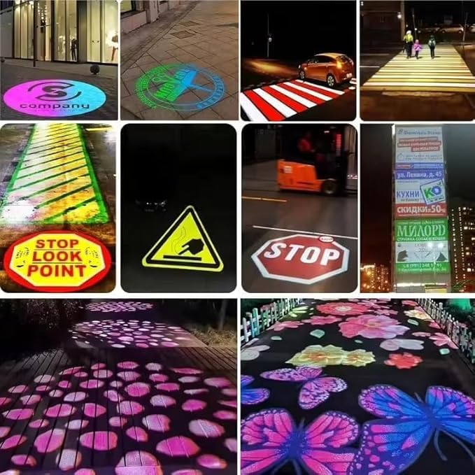 GOBO Projector Custom Logo Projector Lights for Store Business or Outdoor Wall Street Waterproof Ip67 HD Led for Shop Advertising and Wedding (55W)