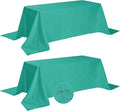 Fokitut 2 Pack Waterproof Rectangle Tablecloth, 90x156 Inch,Stain Resistant and Wrinkle Polyester Table Cloth, Fabric Table Cover for Kitchen Dining, Wedding, Party, Holiday Dinner-Turquoise
