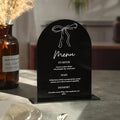 UNIQOOO Black Acrylic Arch Table Sign With Holders, 5x7 inches Wedding Table Numbers, 1/8 Inches Thick, DIY Blank Arched Acrylic Sign for Wedding reception, Centerpiece, Decoration, Event, Set 10