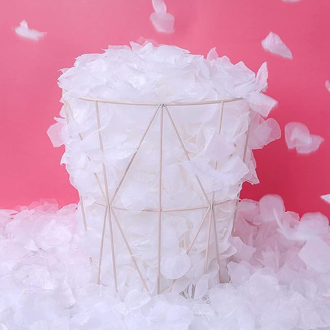 ocharzy 3000pcs Rose Petals Artificial Flower Petals Non-Woven Flower Rose Petals for Wedding Decorations Valentine's Day Romantic Night Party (White)