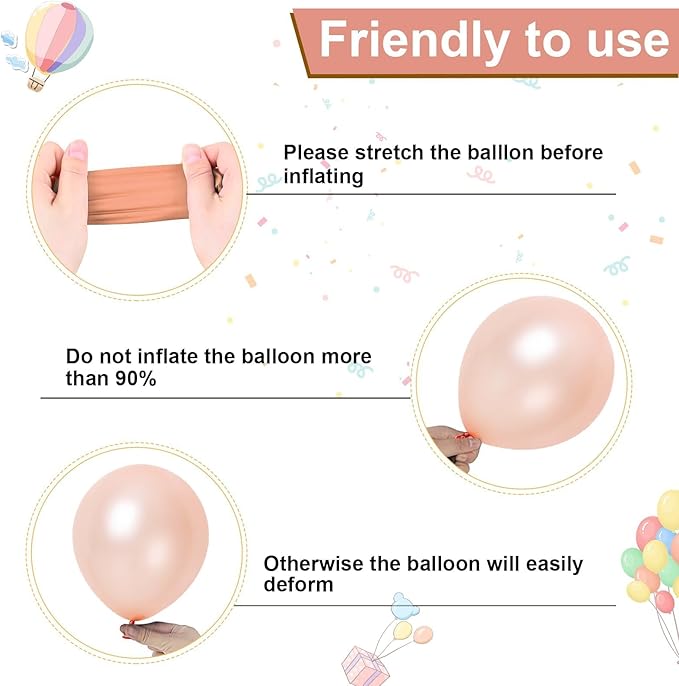 Rose Gold Balloons Set, Pearl Champagne Gold Rose Gold and White Birthday Balloons, Metallic Roses Golds Confetti Balloons for Girls Women Birthday Party Wedding Bridal Shower Decorations