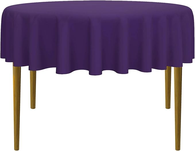 Lann's Linens - 10 Premium 70" Round Tablecloths for Wedding/Banquet/Restaurant - Polyester Fabric Table Cloth - Purple