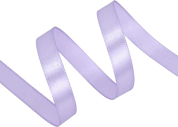 Lavender Satin Ribbon 3/8 inch X Continuous 25 Yards, Single Face Polyester Ribbon Perfect for Gift Wrapping, Flower Bouquet, Wedding Decor, Crafts, Bow Making, Sewing and More