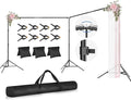 Photo Video Studio Large 20x7ft Adjustable Backdrop Stand, Photography Background Support System Kit with 310° Angle Rotatable Connector, 8 Clamps, 3 Sandbags and Carrying Bag