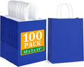 BagDream Royal Blue Gift Bags 10x5x13 Inch 100Pcs Large Kraft Paper Bags Bulk for Shopping, Wedding, Party Favors, Business, Retail, Grocery Paper Sacks with Handles