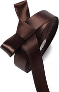 5/8 Inch Brown Satin Ribbon 50 Yards Solid Fabric Ribbons for Gift Wrapping, Crafts and DIY Projects, Bows Making, Wedding, Party, Holiday Decor