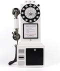 Audio Guest Book Wedding Phone with Vintage Design, Record Customized Audio Message Guest Book for Wedding, Party and Gathering, White