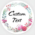 Custom Stickers for Weddings, Birthdays & Businesses - Personalized Labels with Your Logo - Waterproof, Fade and Heat Resistant - Pack of 100-1000 (Wreath U, 2 Inch)