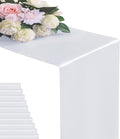 24Pack Table Runner 12 x 108 Inches Satin Silk Table Runner for Wedding, Birthday Party, Banquets, Graduations Decoration, fit Rectange and Round Table-White