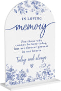 Acrylic Wedding Signs, Dusty Blue Wedding Decor, Blue Weddings Decor, In Loving Memory Signs for Reception, Modern Calligraphy Arch Acrylic Table Top Sign for Weddings Parties Dinners (White)