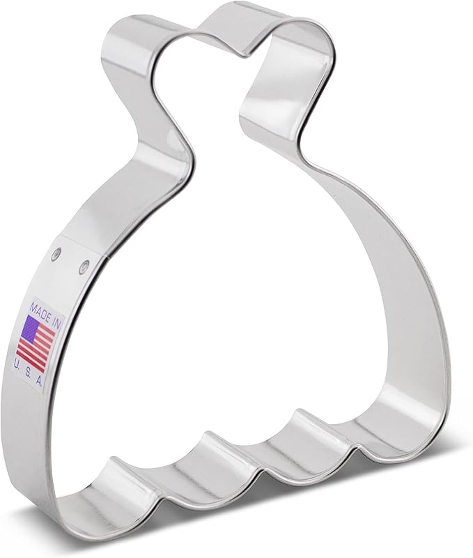 Ann Clark Cookie Cutters Wedding Dress/Ball Gown Cookie Cutter, 4" Made in USA