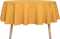 sancua Round Tablecloth - 80 Inch - Water Resistant Spill Proof Washable Polyester Table Cloth Decorative Fabric Table Cover for Dining Tables, Buffet Parties and Camping, Gold