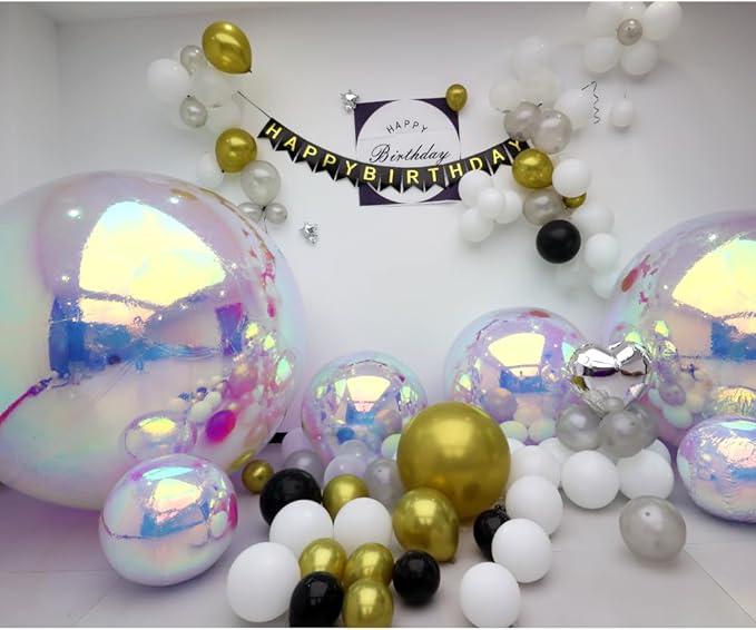 Inflatable Mirror Ball Set - Airtight PVC Spheres for Parties, Weddings, and Events. Perfect for Decoration, Hanging, and Displays. Includes Electric Pump (Multicolor, 24in-2pk_32in_39in_47in_71in)