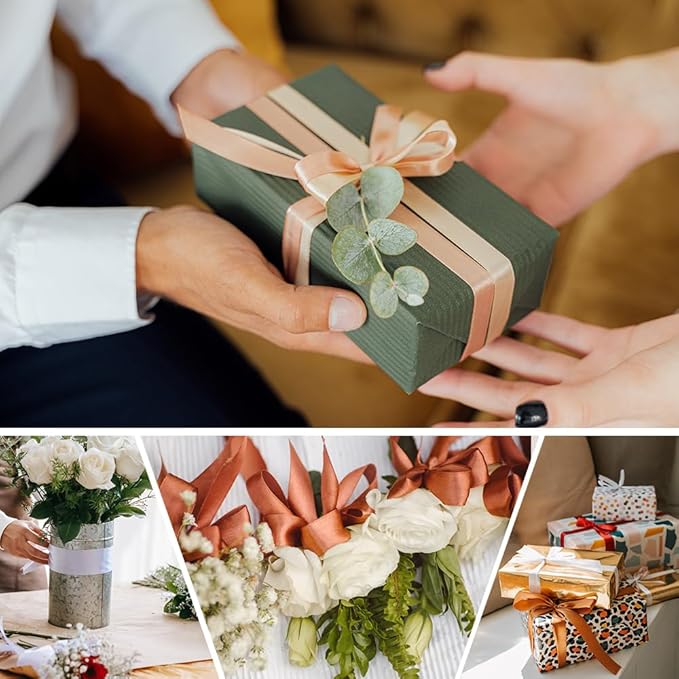 3/8" Wide x 100 Yards Single Face Polyester Satin Ribbon, Satin Ribbon for Crafts, Gift, Hair Bows, Wedding Party Decoration, Bow Making & Other Projects (Wine Red)