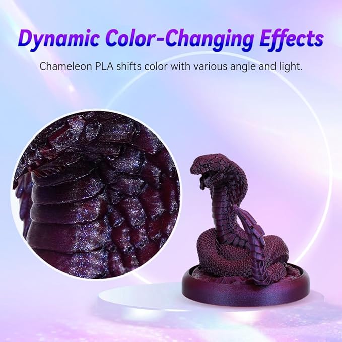 FLASHFORGE 3D Printer Filament, Chameleon PLA Color Shift Filament 1.75mm, Changes Color with Light and Angles, 1KG Spool (2.2lbs), Dimensional Accuracy +/- 0.02mm (Marsala)
