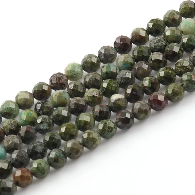 Song Xi 120pcs 3mm Natural Dragon Blood Gemstone Beads Faceted Round Loose Stone Beads for Jewelry Making