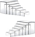12 Pcs Acrylic Display Risers, 2 Sets Small Size Clear Acrylic Risers, 0.15" Thick Display Stands for Dessert, Cupcake, Candy, Figure & Jewelry Showcase
