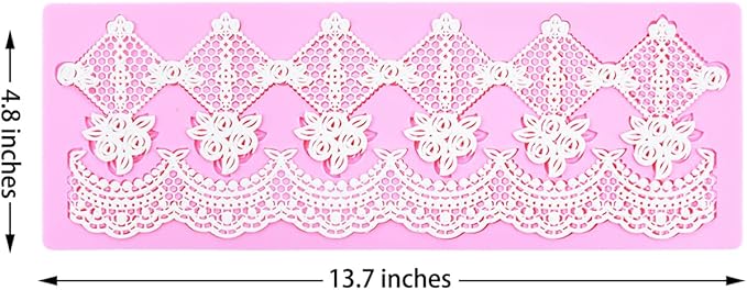 Silicone Lace Mold for Cakes Decorating, Silicone Molds for cake lace Mat Craft Tools, Embossing Lace Fondant Molds