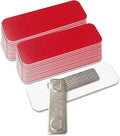 Red Name Tag Blanks – 25 Pack, 1" x 3", Round Corners, Durable Plastic Engravable Badges with Magnetic Backing – All Quality Badges