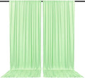 2 Panels Light Green Backdrop Curtain, 10 x 10 Feet Satin Background Curtains for Parties, Weddings, Baby Showers, Halloween, Christmas Birthday Party Photoshoot Backdrop Curtains Decorations