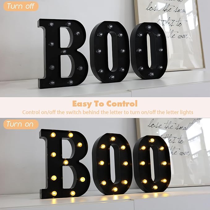 Led Marquee Letters, 8.58 Inch Black Light Up Letters, Small Led Letter Lights, Battery Powered Lighted Letterfor Table, Party, Birthday, Christmas Decor (Black, Letter L)