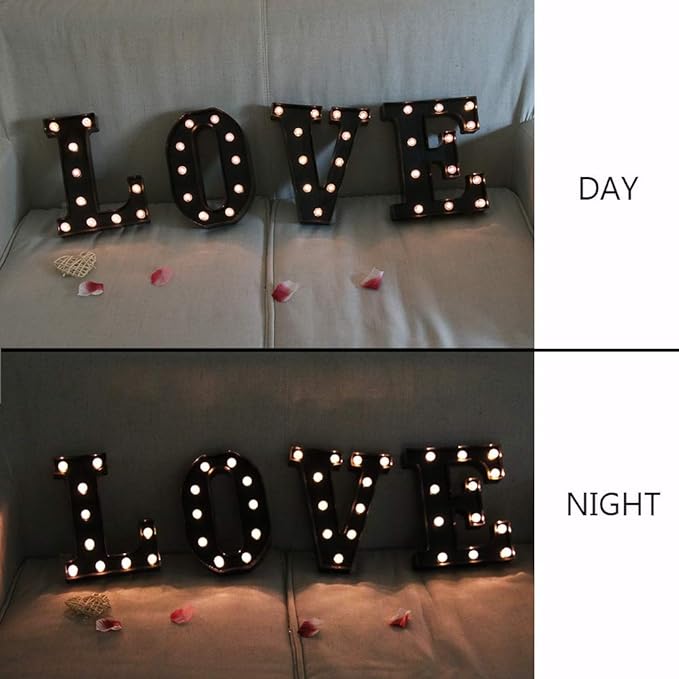 OYCBUZO Light Up Black Alphabet Marquee Letters Sign LED Marquee Number Lights Sign for Night Light Home Bar Christmas Lamp Birthday Party Wedding Decoration U