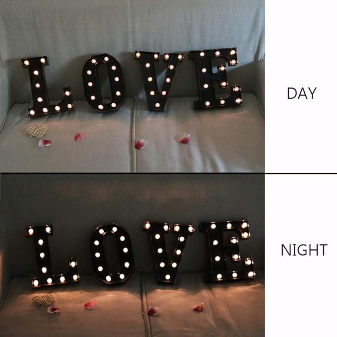 OYCBUZO Light Up Black Alphabet Marquee Letters Sign LED Marquee Number Lights Sign for Night Light Home Bar Christmas Party Lamp Wedding Birthday Decoration M