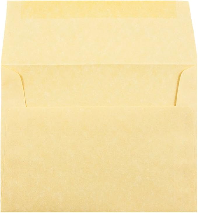 JAM PAPER A6 Parchment Invitation Envelopes - 4 3/4 x 6 1/2 - Antique Gold Recycled - 50/Pack
