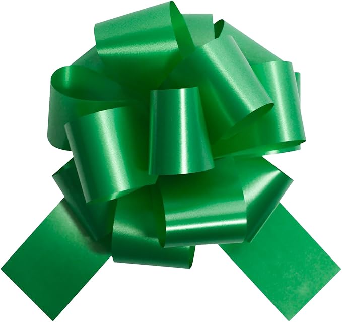 6 PCS 6 Inch Green Pull Bows - Perfect for Gift Wrapping, Wedding Decor, Car Bows, Birthday Parties, Christmas and Valentine's Day