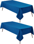 Hiasan 2 Pieces Royal Blue Tablecloth Rectangle - Waterproof and Washable Fabric Table Cloth for Card Tables, 60 x 120 Inch