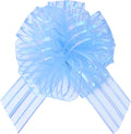 12 Pcs 6 Inch Large Organza Pull Bow Ribbon – Elegant Gift Bows for Wedding Decorations, Christmas Wrapping, Birthday Parties, Car Decor, Gift Baskets, and Valentine's Day Packaging(Light Blue)
