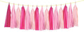 ZOOYOO Tassel Garland Tissue Paper Tassel Banner Table Decor,DIY Kits for Girls Women Birthday,Wedding,Bridal Shower,Bachelorette,Anniversary,Pack of 15(Hot-Pink,Light-Pink)