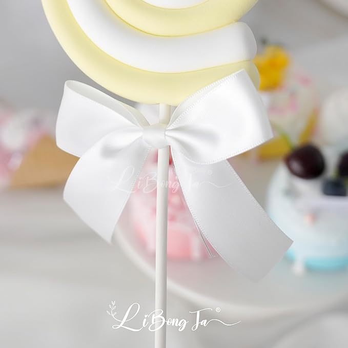 3.5" White Bow Satin Pre-Tied Bows for Gift Wrapping, Small Bows for Crafts, Premade Bows, Candy Apple Bows, Twist Tie Bows for Cake Decorating, Party Favor, Wedding Decoration-36 Counts