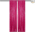 Hot Pink Sequin Backdrop Curtain 2FTx8FT 2 Panels Fuchsia Sequin for Parties Glitter Hot Pink Backdrop Curtain for Wedding Baby Shower Photo