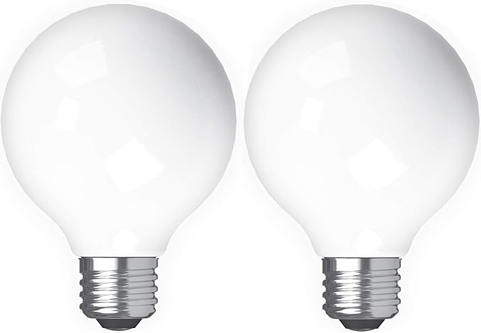 GE Refresh LED Light Bulbs, 60 Watt, Daylight, G25 Globe Bulbs, Medium Base (2 Pack)