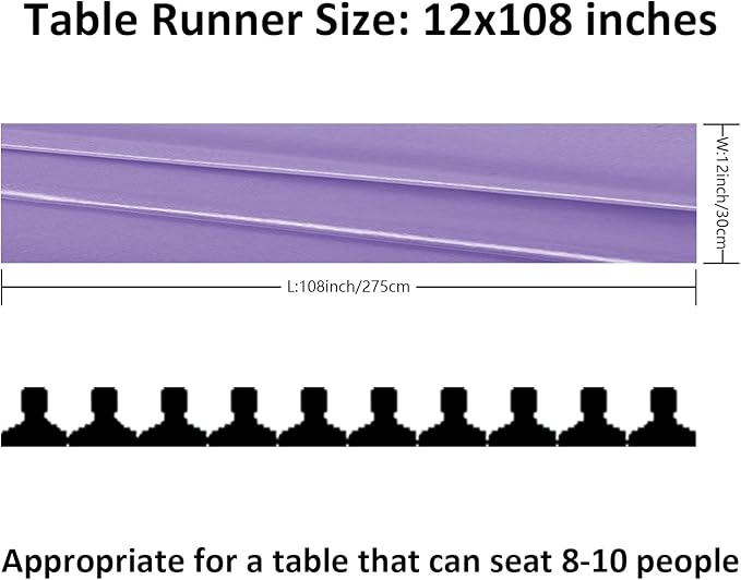 24Pack Table Runner 12 x 108 Inches Satin Silk Table Runner for Wedding, Birthday Party, Banquets, Graduations Decoration, fit Rectange and Round Table-Lavender