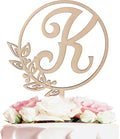 LINGTEER Personalized Inital Letter K Wooden Cake Topper Perfect for Birthday Rustic Wedding Anniversary Party Keepsake Decoration