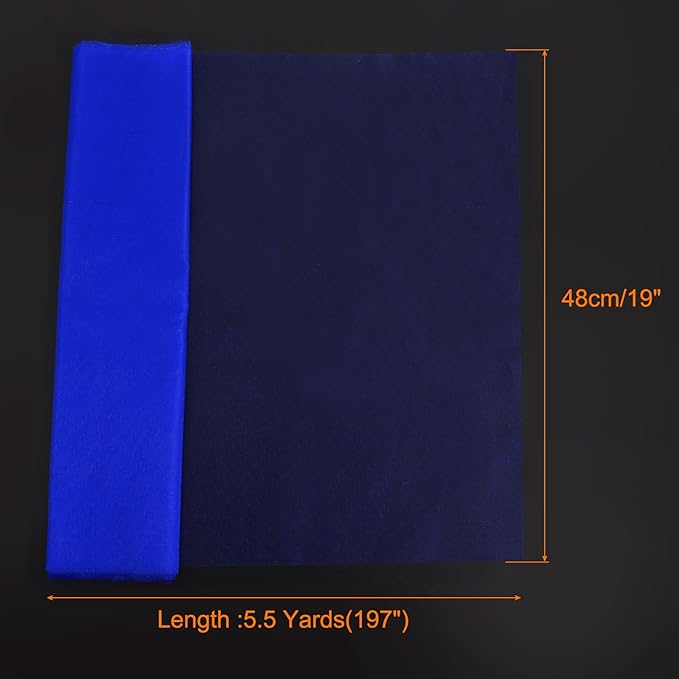 uxcell 19" by 5.5 Yard Tulle Fabric Backdrop Curtains for DIY Tutu Skirt Shower Decor Wedding Crafts Birthday Party Supplies, Sapphire