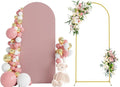 Wokceer 6 FT Wedding Arch Stand and Arch Cover, Metal Arch Backdrop Stand with Arch Stand Cover for Birthday Party Wedding Ceremony Bridal Baby Shower Event Decor, Light Dusty Rose