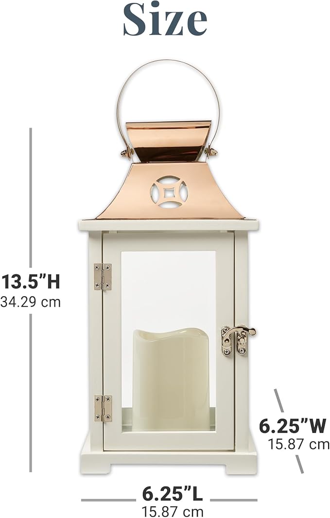 Let's Make Memories Personalized Memorial Lantern - Sympathy - Condolences - LED Candle - Automatic Timer - Wood/Stainless Steel - Copper Finish - A Brave Fight