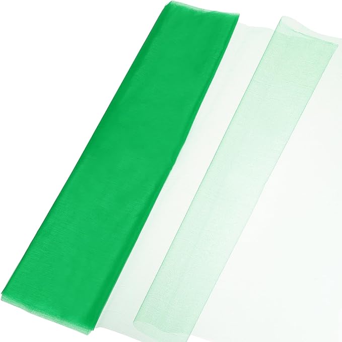 uxcell 19" by 5.5 Yard Tulle Fabric Backdrop Curtains for DIY Tutu Skirt Shower Decor Wedding Crafts Birthday Party Supplies, Green Grass