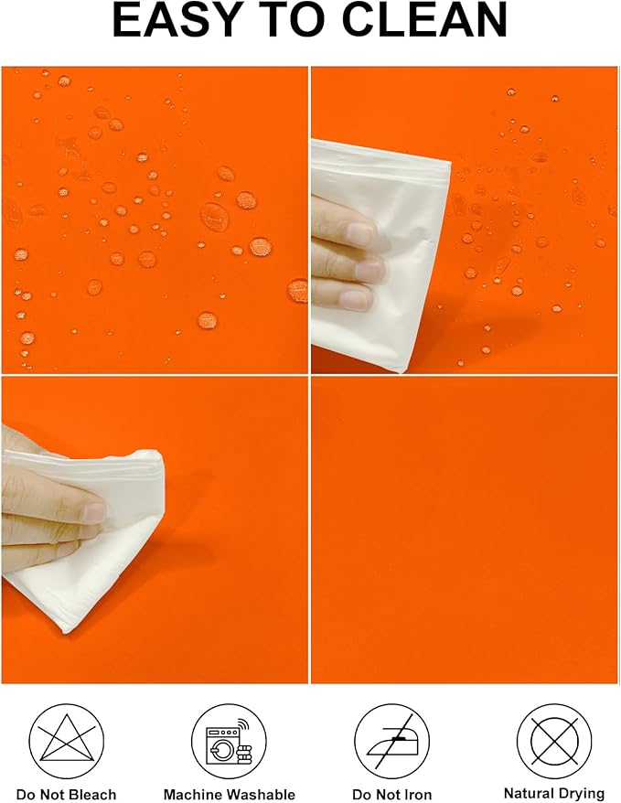 Fokitut 2 Pack Waterproof Rectangle Tablecloth, 60x84 Inch, Stain Resistant and Wrinkle Polyester Table Cloth, Fabric Table Cover for Kitchen Dining, Wedding, Party, Holiday Dinner-Orange