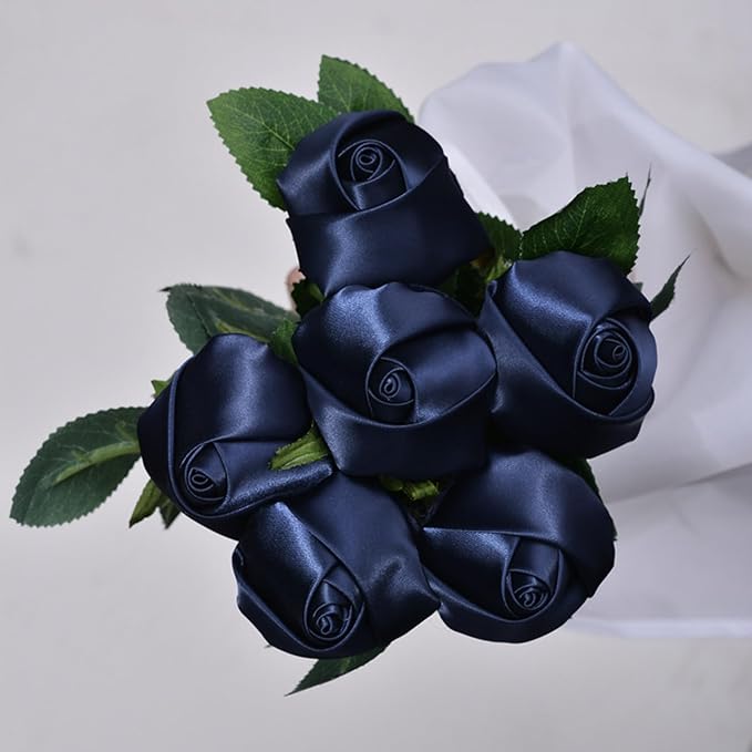 1-1/2" x 50 Yards Navy Blue Satin Ribbon Single Faced Fabric Ribbons for Gift Wrapping, Crafting, Floral Arrangements, Flower Bouquet, Wedding, Home Decor