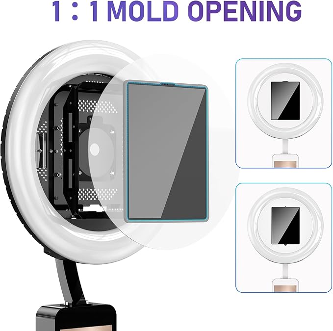 HARZHI Portable Photo Booth Compatible with Ipad, for Ipad Photo Booth Shell Stand Stand Provide Chacktok Photo Booth Software for Party and Wedding, Free Custom Logo, Flight Case