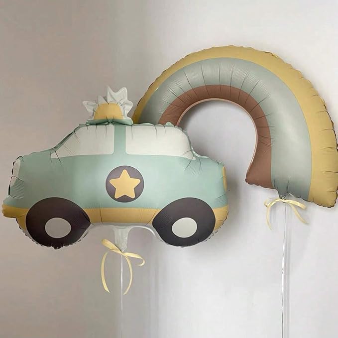Matte Police Car Foil Balloon Police Vehicle Birthday Party Decorations For Boy Sheriff Police Theme Surprise Banquet Baby Shower Anniversary Decor