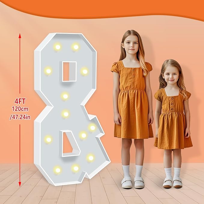 4FT Marquee Light Up Letters &, Big Mosaic Marquee Letters for Party, 4 Feet Tall Giant Letter Sign for Balloons Birthday Anniversary Wedding Party Decoration