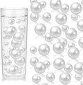 100PCS White Faux Pearls Beads for Centerpiece Vases, Vase Filler Faux Pearls, No Holes Filler Beads for Party Anniversary Birthday Wedding Table Decor, 14/20/30mm
