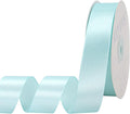 Light Blue Satin Ribbon 1 inch X Continuous 50 Yards, Single Face Polyester Ribbon Perfect for Gift Wrapping, Flower Bouquet, Wedding Decor, Crafts, Bow Making, Sewing and More
